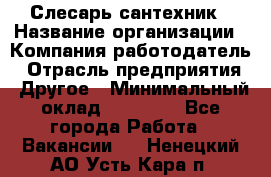 Слесарь-сантехник › Название организации ­ Компания-работодатель › Отрасль предприятия ­ Другое › Минимальный оклад ­ 15 000 - Все города Работа » Вакансии   . Ненецкий АО,Усть-Кара п.